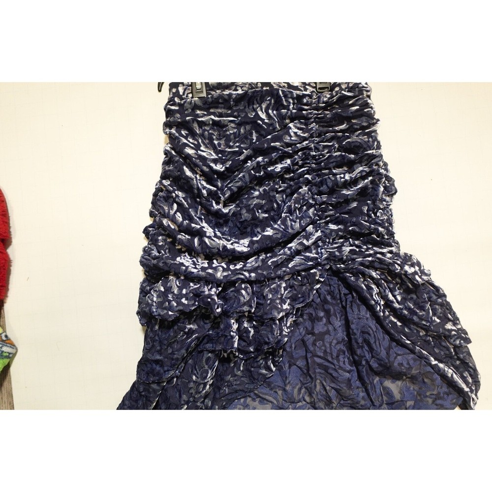 Majorelle Womens Ruffled Side Zip Skirt Blue Size Medium